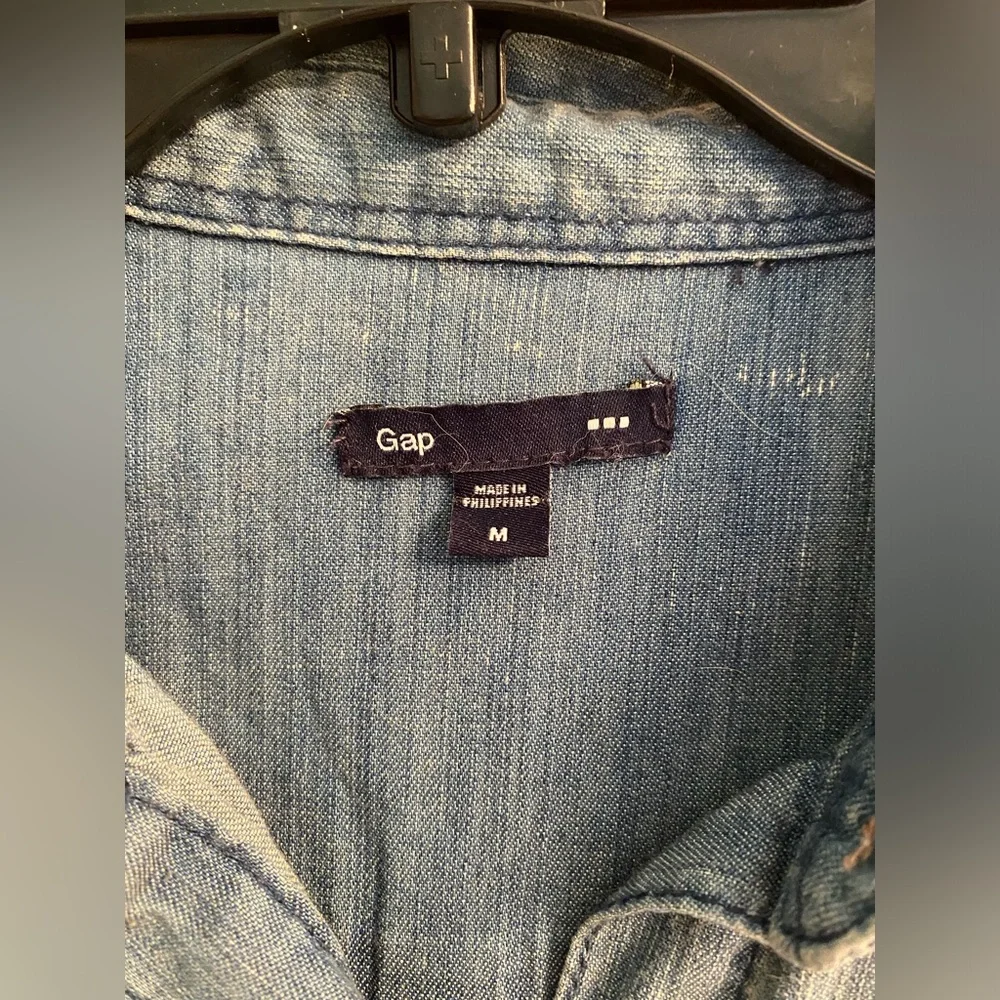 Gap long sleeve collared denim dress Sz M - Picture 2 of 4